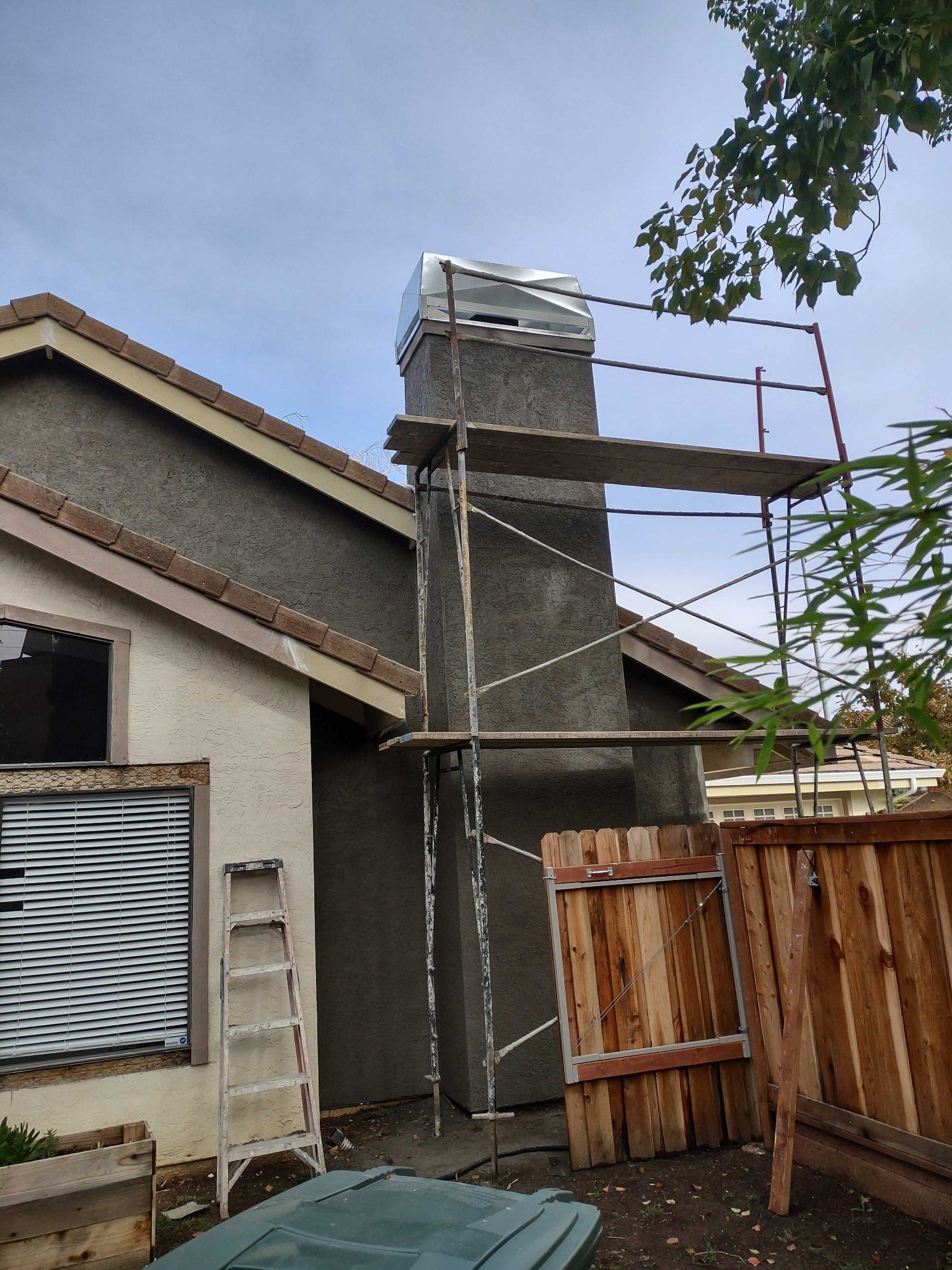 Exterior chimney and wall repair