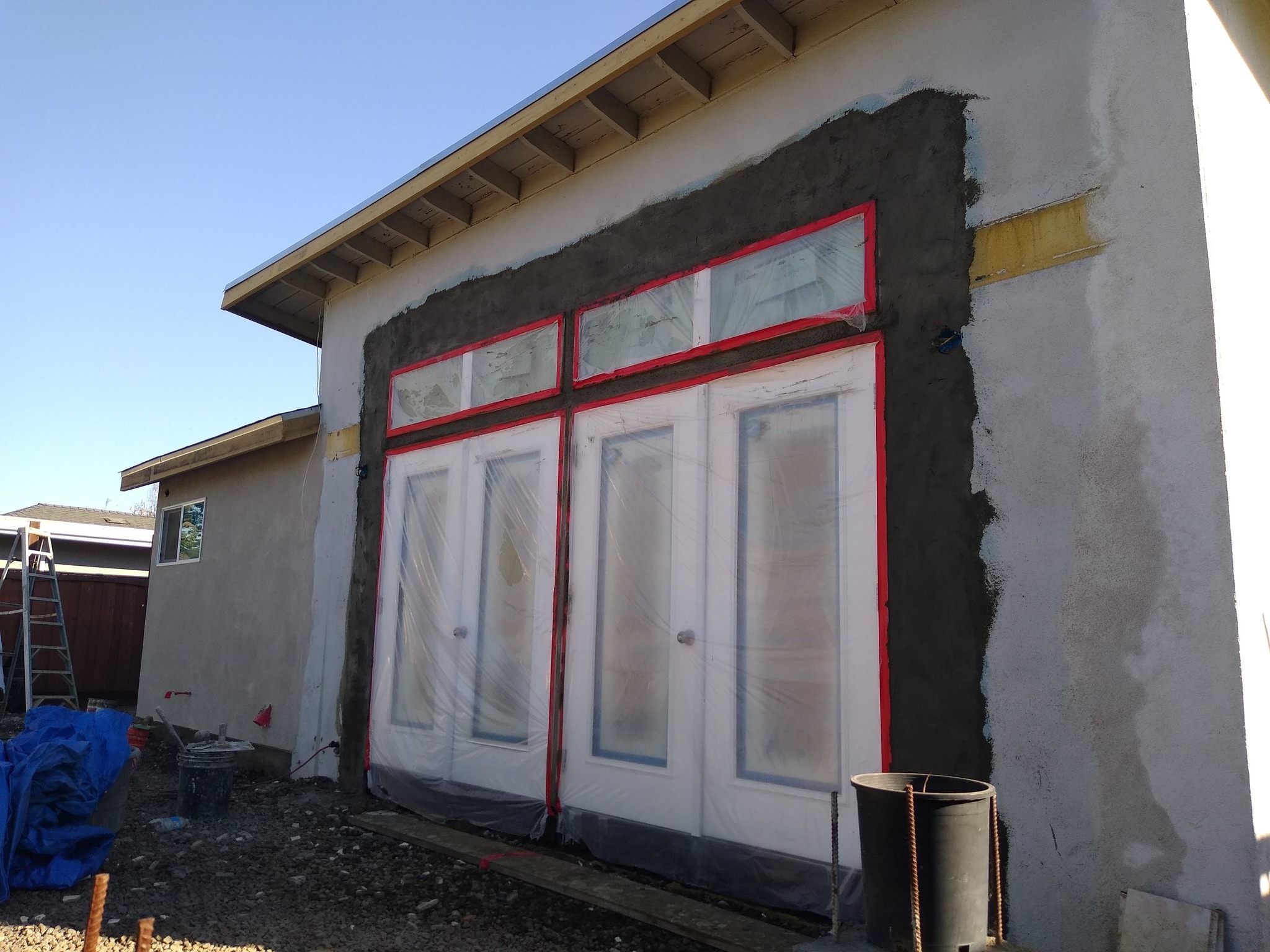 Garage exterior repair preparation