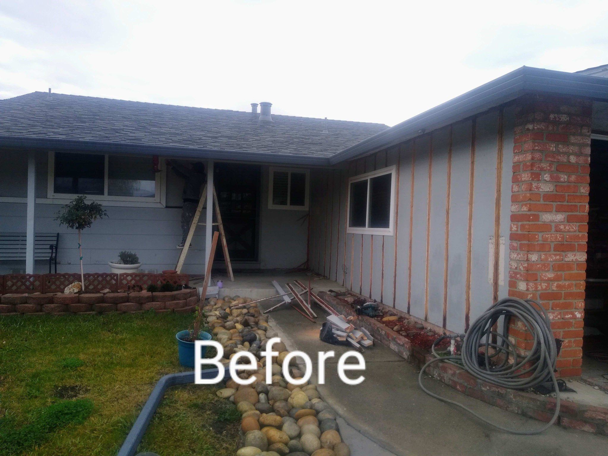 Before exterior finish work