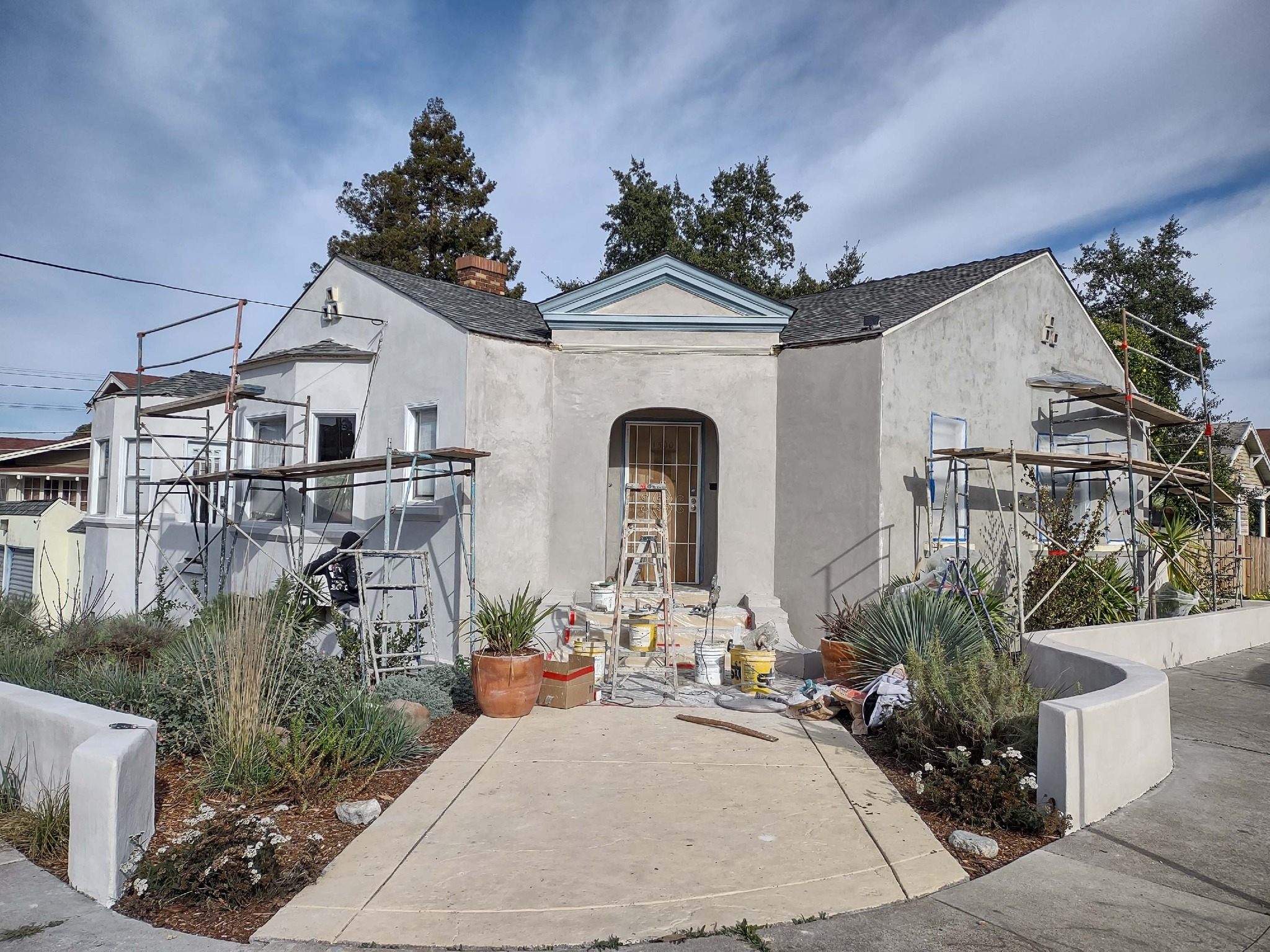 Stucco home project in progress