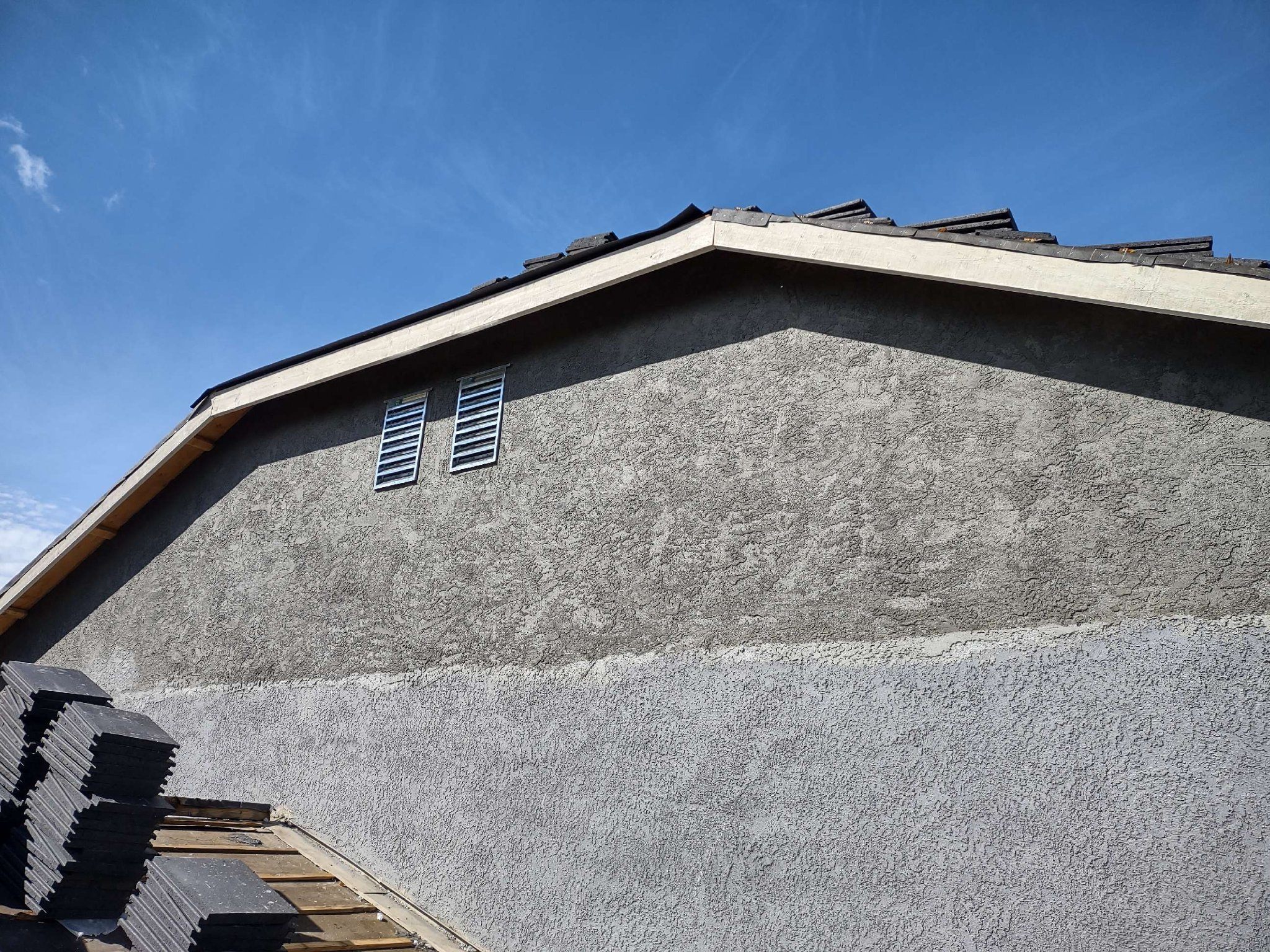 Exterior stucco wall texture repair