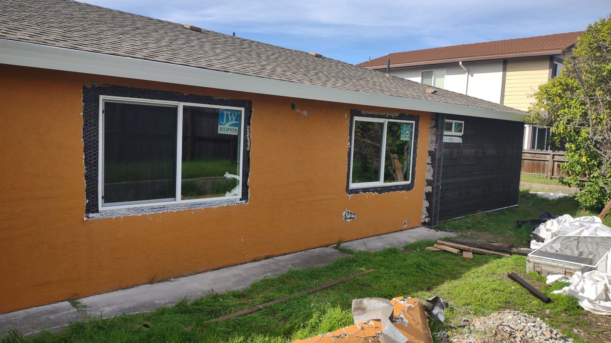 Exterior painting on a residential property